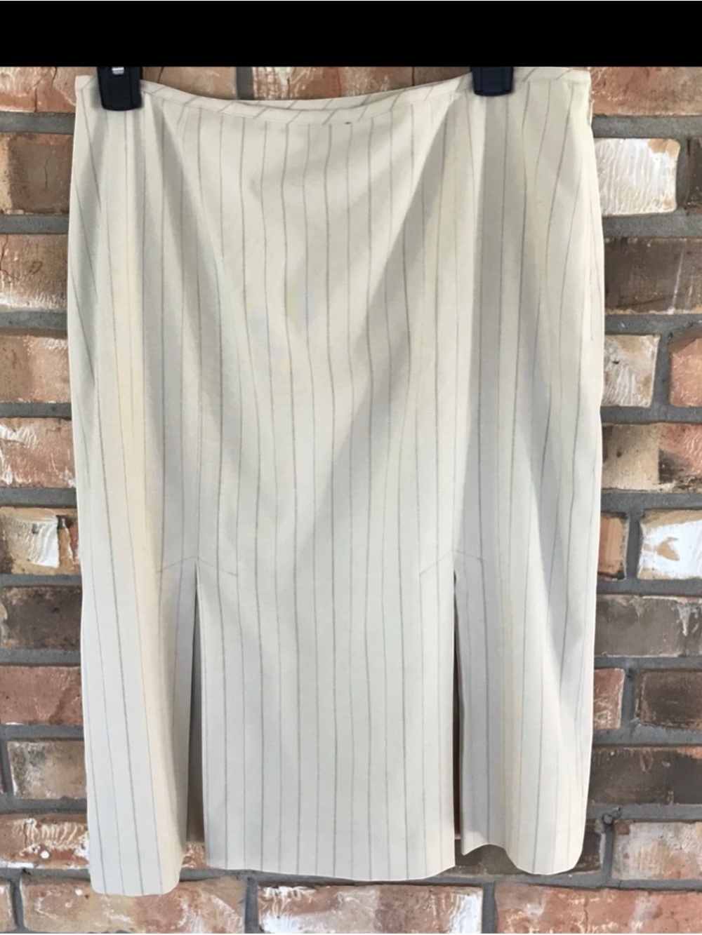 Amanda Smith Tan Pleated Pencil Skirt Size 12 NWT